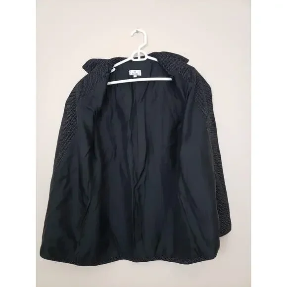 Y2K Zanella Womens Blazer Size 6 Lined Italy Black Office Siren Career Business - Picture 7 of 8